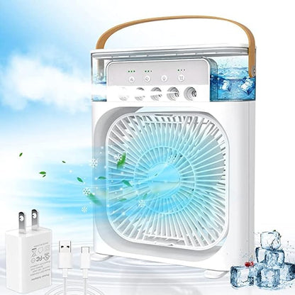 Portable Air Conditioner Fan , Humidifier With LED Night Light Water Mist Fans