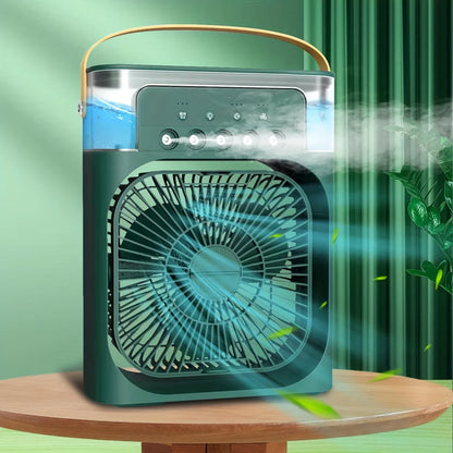 Portable Air Conditioner Fan , Humidifier With LED Night Light Water Mist Fans