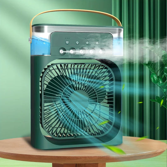 Portable Air Conditioner Fan , Humidifier With LED Night Light Water Mist Fans