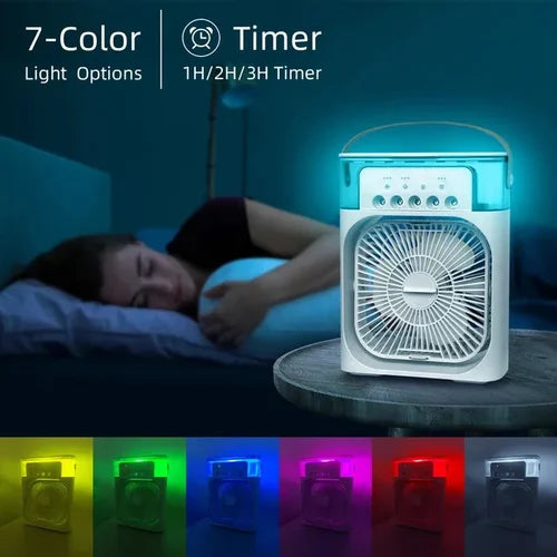 Portable Air Conditioner Fan , Humidifier With LED Night Light Water Mist Fans